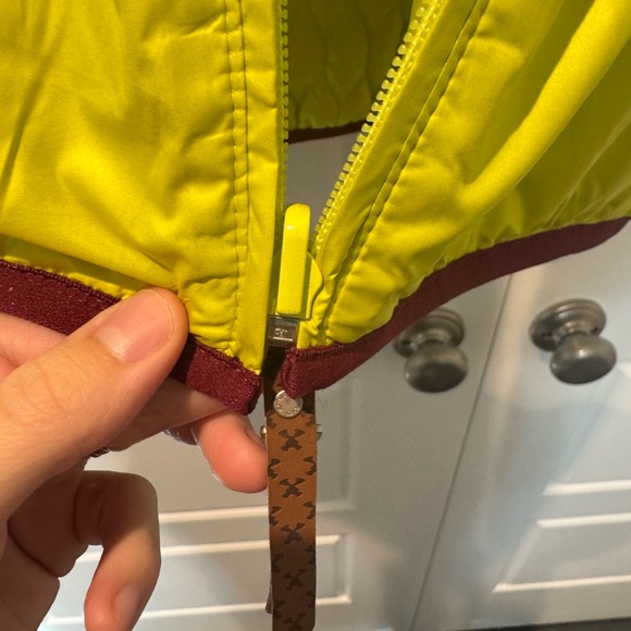 Descent Neon Yellow Green Puffer Reversible Quilted Jacket Athletic Women Large - Picture 11 of 11